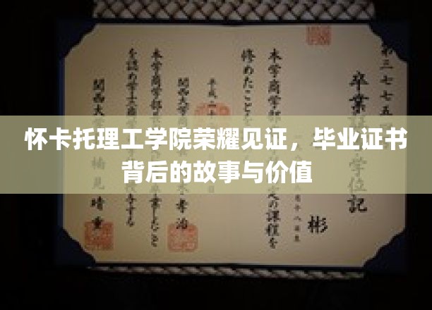 怀卡托理工学院荣耀见证，毕业证书背后的故事与价值