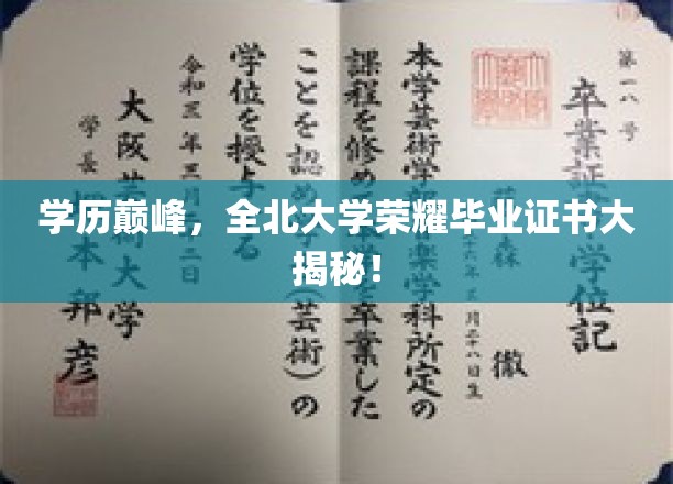 学历巅峰，全北大学荣耀毕业证书大揭秘！