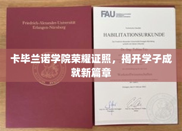 卡毕兰诺学院荣耀证照，揭开学子成就新篇章