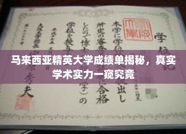 马来西亚精英大学成绩单揭秘，真实学术实力一窥究竟