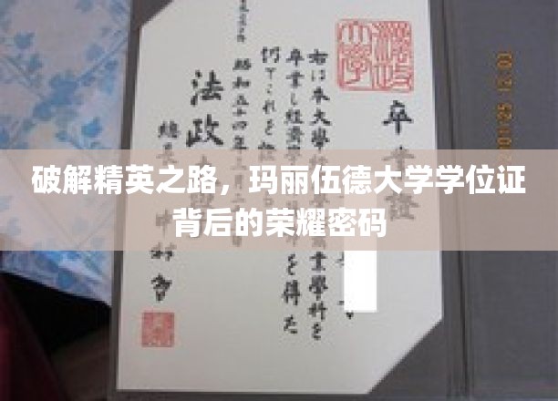 解码精英之路，玛丽伍德大学学位证背后的荣耀密码
