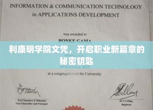 利康明学院文凭，开启职业新篇章的秘密钥匙