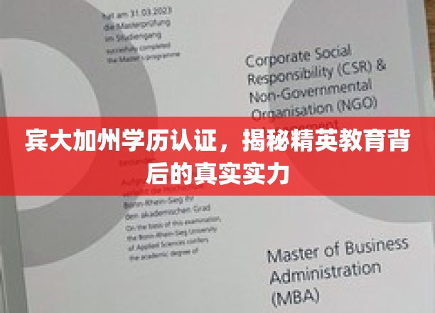 宾大加州学历认证，揭秘精英教育背后的真实实力