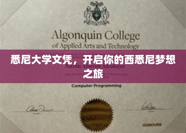 悉尼大学文凭，开启你的西悉尼梦想之旅