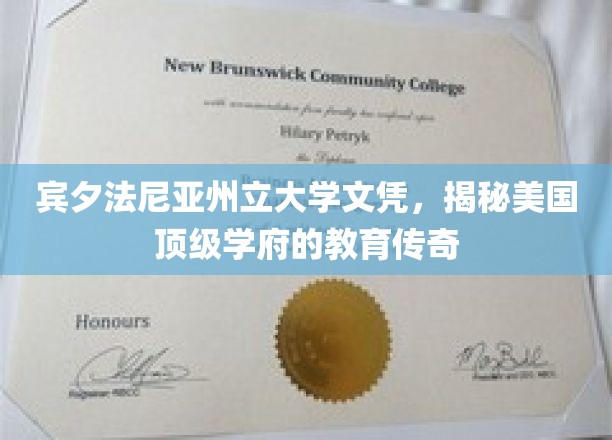 宾夕法尼亚州立大学文凭，探秘美国顶级学府的教育传奇