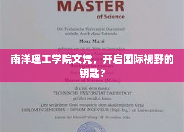 南洋理工学院文凭，开启国际视野的钥匙？