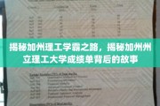 探索加州理工学霸传奇，揭开州立理工大学学术辉煌背后的真实轨迹
