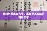 利默里克大学荣耀榜，探索学术辉煌背后的故事