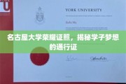 名古屋大学荣耀徽章，解锁学子梦想的璀璨钥匙