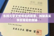 东邦大学文凭迷雾，探寻学历背后的不为人知真相
