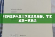 科罗拉多州大成绩单曝光，揭秘学子卓越学术之旅