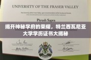 探寻特兰西瓦尼亚大学荣耀，揭秘学历证书背后的传奇故事