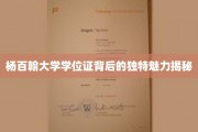 杨百翰大学学位证，探寻其独特魅力的神秘面纱
