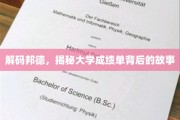 揭开学霸秘密，大学成绩单背后的神秘面纱