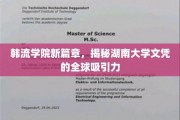 湖南大学文凭，引领韩流学院新潮流的国际魅力