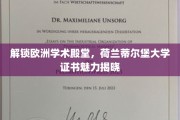 欧洲学术之光，荷兰蒂尔堡大学证书背后的独特魅力