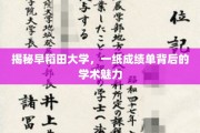 解码早稻田奇迹，一纸成绩单中的学术风采