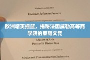 法国威勒精英学府，探秘欧洲顶尖商学院的璀璨荣耀学位