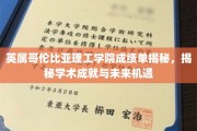 探秘英属哥伦比亚理工学院，成绩单背后的学术辉煌与无限未来