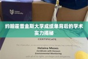 约翰霍普金斯大学，揭秘学霸背后的非凡学术底蕴