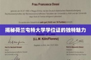 荷兰屯特大学学位证，探寻其背后的独特光环
