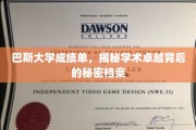 解码巴斯大学卓越成绩单，揭秘学术精英背后的神秘档案