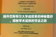 解码巴斯帝尔大学成绩单，一探学术成就的神秘证书之旅
