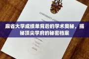 探寻麻省大学成绩单深意，揭秘精英学府的学术神秘面纱