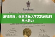 解码麻省精英，顶尖学府文凭的学术魔力与荣耀