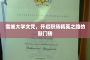 雪城大学文凭，职场精英起航的黄金钥匙