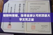 解码全球名校文凭，揭秘明斯特荣耀的秘密