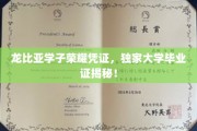 龙比亚精英凭证大揭秘，独家大学毕业证背后的荣耀故事