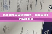 杨百翰大学学霸成绩单大揭秘，揭秘学霸背后的学术奥秘
