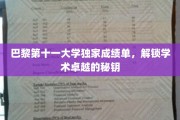 解锁巴黎第十一大学学术巅峰，揭秘卓越成绩单背后的秘密