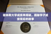 霍林斯大学成绩单背后的学子心路历程大揭秘