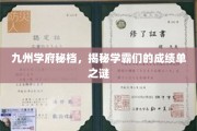 学霸秘籍大公开，揭秘九州学府成绩单背后的奥秘