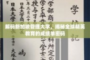 新加坡管理大学，解码全球精英教育的高分秘籍