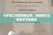 爱尔兰精英学子新里程，卡罗理工学院荣耀证照闪耀登场