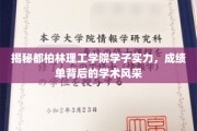 都柏林理工学院精英风采，揭秘学霸背后的学术实力与辉煌成就