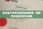 名古屋大学学位证，探寻学历背后的传奇征程