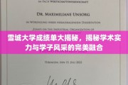 雪城大学学子风采揭秘，学术实力与成绩单背后的故事