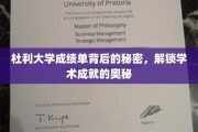 杜利大学成绩单揭秘，探索学术卓越的神秘面纱