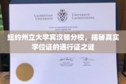 纽约州立大学宾汉顿分校学位证，揭开学历背后的通行奥秘