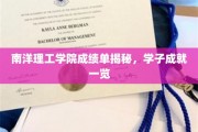 南洋理工学院学子风采，揭秘卓越成绩背后的故事
