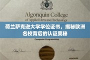 荷兰萨克逊大学学位证书，揭秘欧洲名校背后的认证奥秘