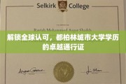 解锁全球认可，都柏林城市大学学历的卓越通行证