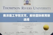 南洋理工学院文凭，开启国际化教育新航程