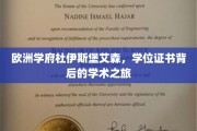 解锁杜伊斯堡艾森大学，探寻学位证书背后的学术传奇