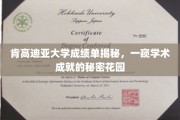 肯高迪亚大学成绩单背后，探索学术精英的成长奥秘