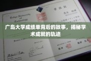 探寻广岛大学成绩单背后的辉煌历程